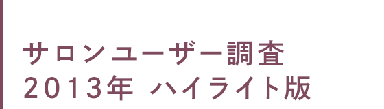 サロンユーザー調査 2013年 ハイライト版